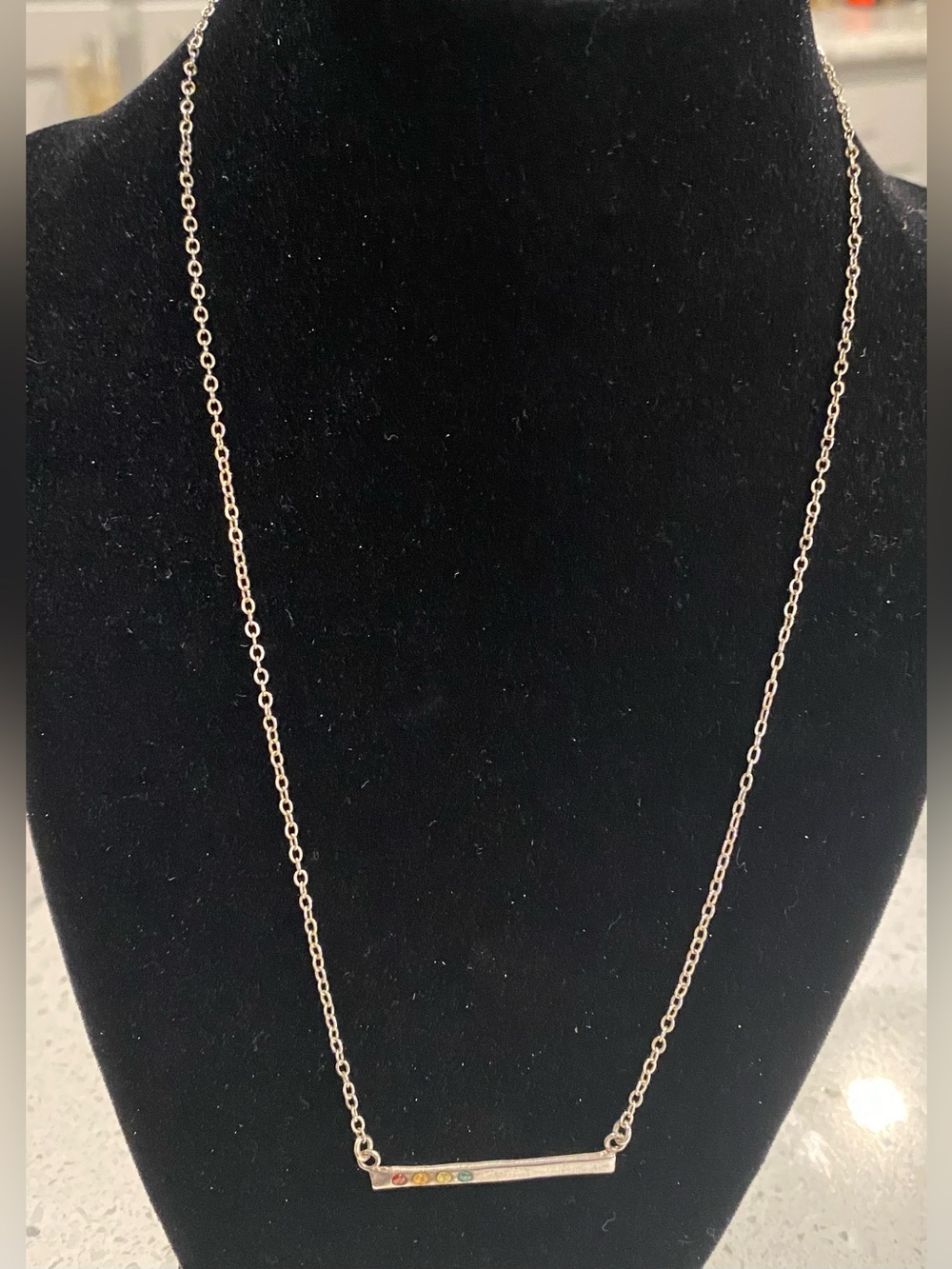Lisa Leonard 925 Cross Bar Birthstone Necklace 4 Stone Dainty Chic whimsy